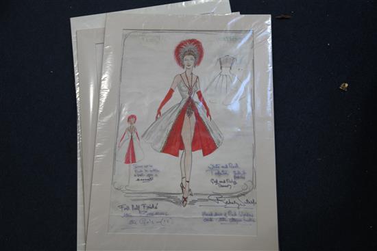 Berkeley Sutcliffe (1918-1979) Collection of costume designs largest 20 x 14in., unframed